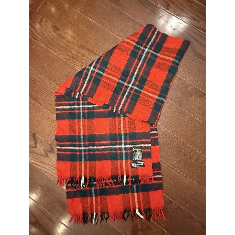 Johnstons of Elgin Cashmere Wool Tartan Scarf MacGregor Plaid Made Scotland